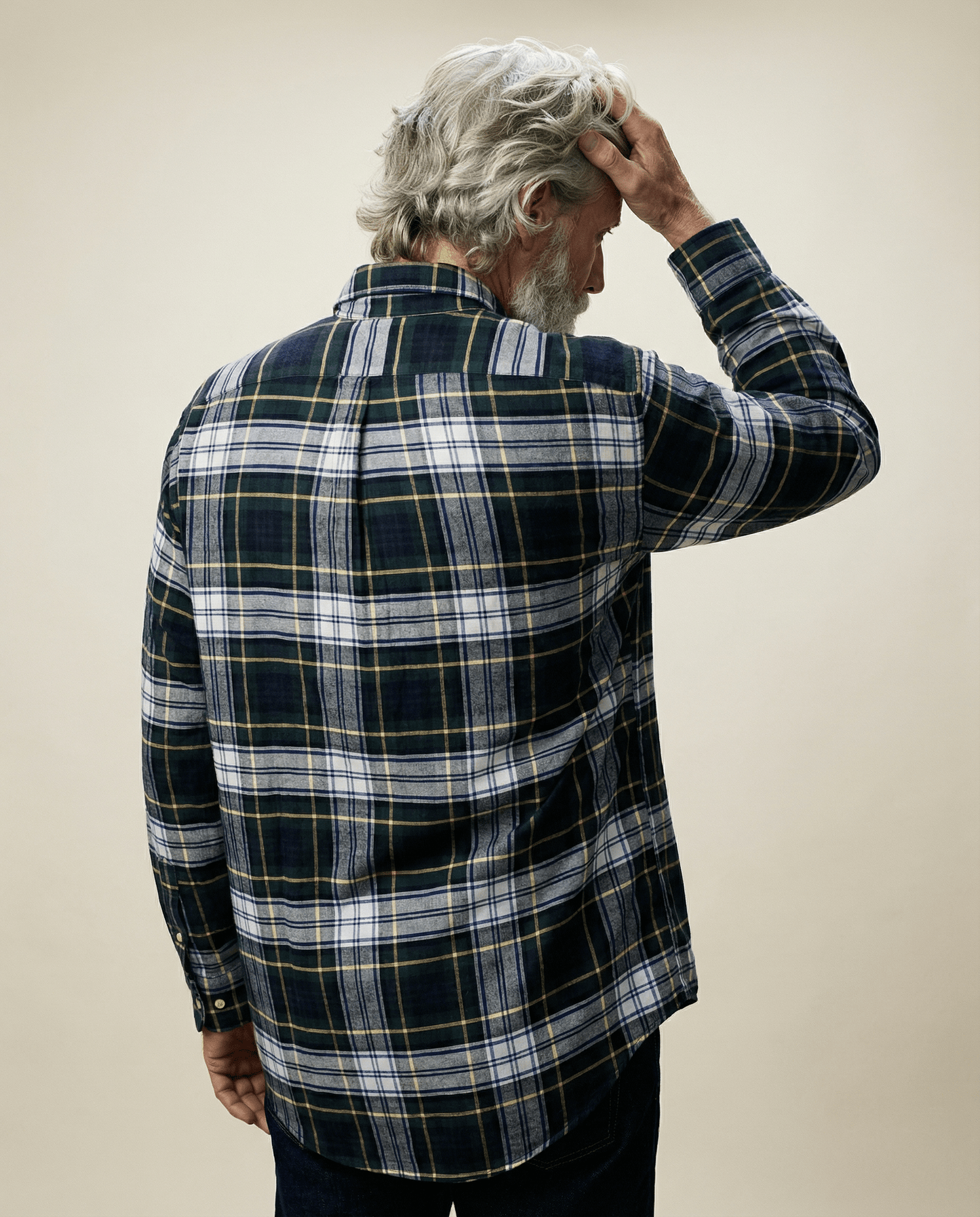 Ralph Lauren Green & Navy Plaid Button-Down Shirt — Size L