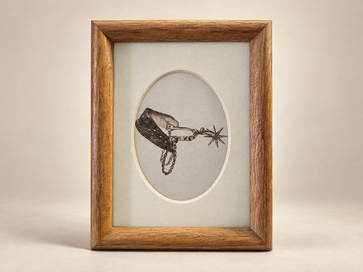Vintage Framed Western Tack Illustration