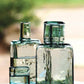 Hand-Blown Green Glass Bedside Carafe & Drinking Glass