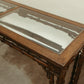 Vintage Faux-Bamboo Glass-Top Console Table