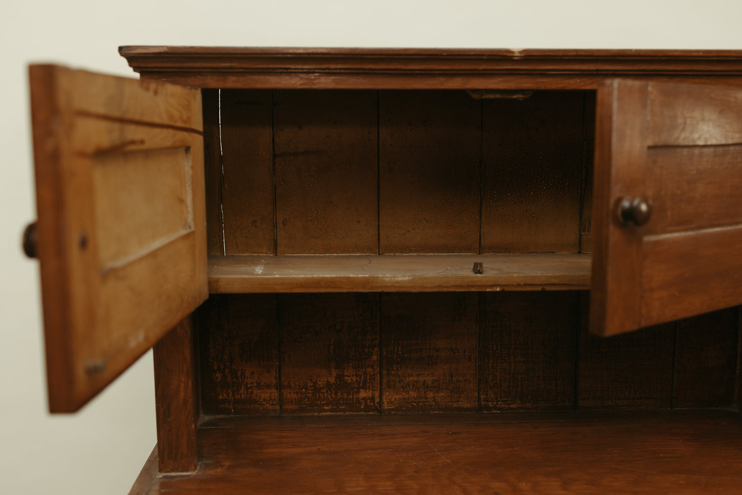 Antique Primitive Pine Cupboard Hutch