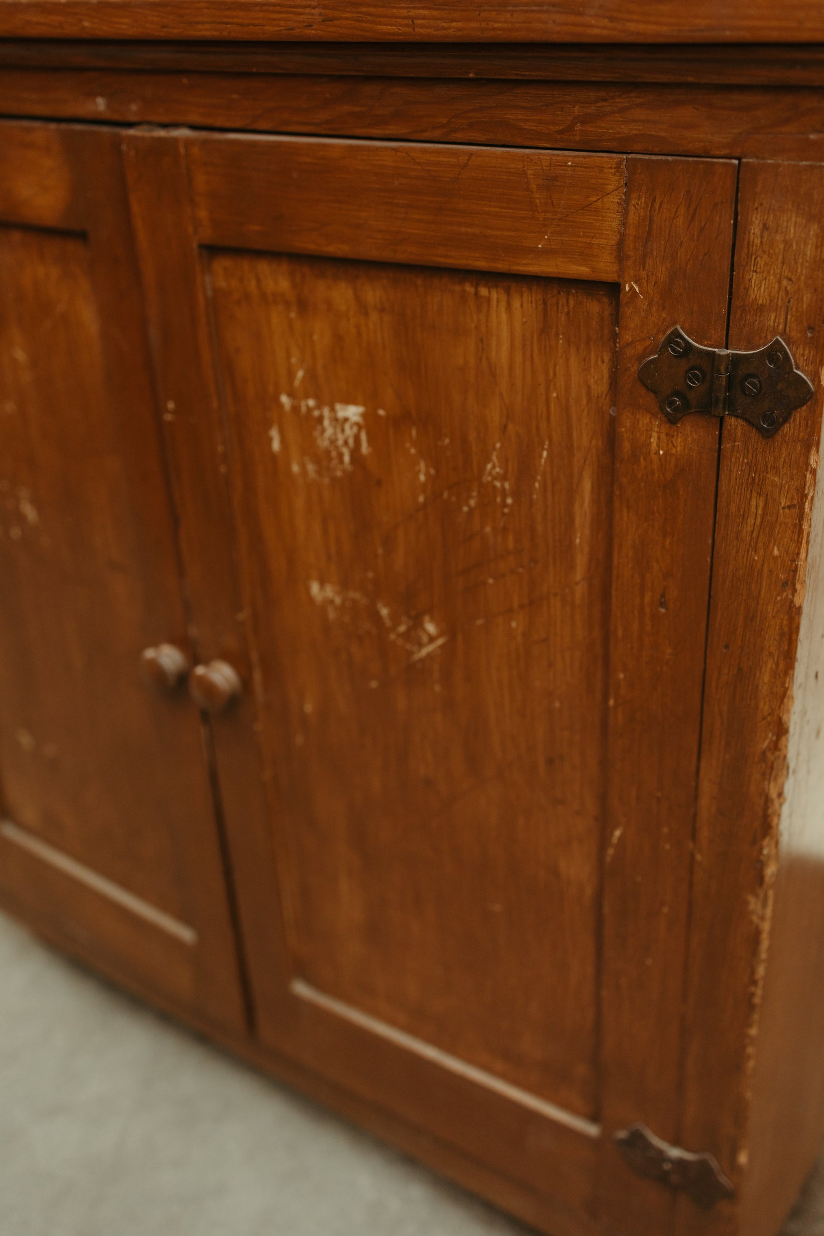 Antique Primitive Pine Cupboard Hutch