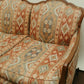 Southwestern-Inspired Vintage 3-Seat Wood Frame Sofa