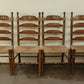 Set of 4 Signed Hitchcock Ladder-Back Chairs with Rush Seats