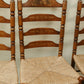 Set of 4 Signed Hitchcock Ladder-Back Chairs with Rush Seats