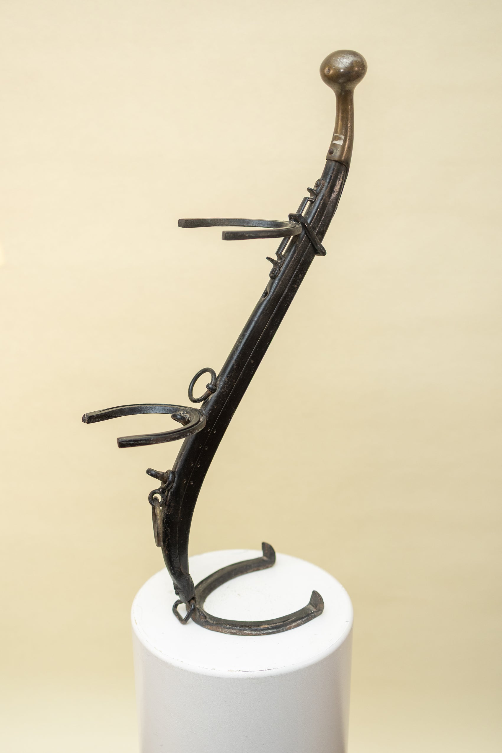 Hand-Forged Horseshoe Decorative Stand