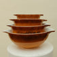 Vintage Pyrex Mixing Bowl Set – “Autumn Harvest / Homestead Brown” – Set of 4