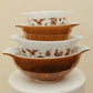 Vintage Pyrex “Early American” Cinderella Mixing Bowl Set (4-Piece)