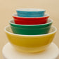 Vintage Pyrex Primary Colors Mixing Bowls — Set of 4