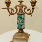 French Longwy Cloisonné Double-Arm Candelabra — Circa 1920–1940