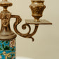 French Longwy Cloisonné Double-Arm Candelabra — Circa 1920–1940