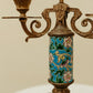 French Longwy Cloisonné Double-Arm Candelabra — Circa 1920–1940