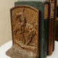 Vintage Bronze Bookends — “End of the Trail” Inspired Scene (Pair)