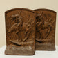 Vintage Bronze Bookends — “End of the Trail” Inspired Scene (Pair)