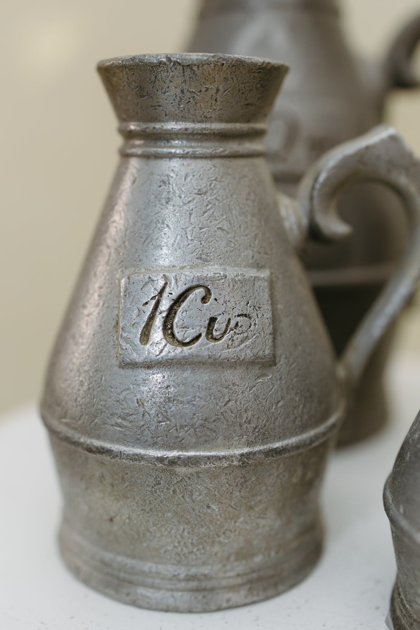 Vintage Pewter Measuring Pitcher Set (¼ Cup – 1 Quart)