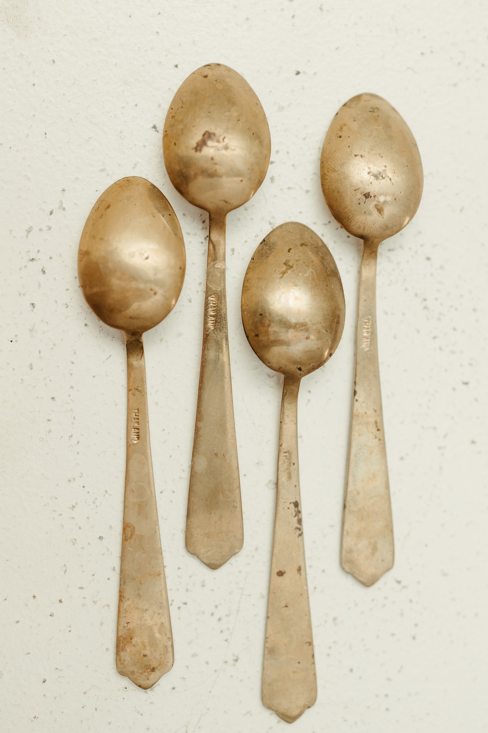 Antique Enamel-Handled Spoons – Set of 4 (c. 1850)