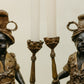 Pair of Blackamoor Figural Candelabra Compotes
