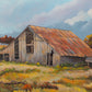Vintage Original Barn Landscape Painting — Signed “Woody Parker ‘76”