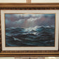 Vintage Framed Ocean Painting by Toselli – Stormy Seas