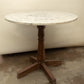 Vintage Marble-Top Pedestal Table — 32" Round