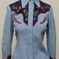 Vintage Embroidered Western Cowgirl Shirt