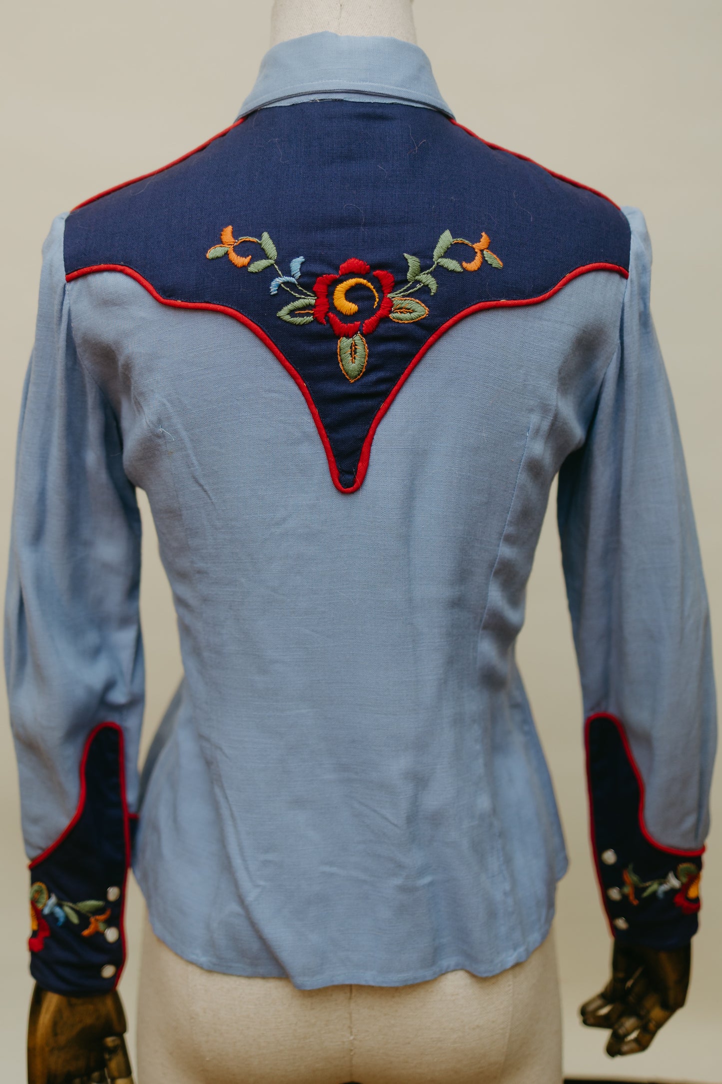 Vintage Embroidered Western Cowgirl Shirt