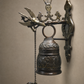 Vintage Cast Iron Angel Wall Bell with Latin Inscription – Victorian Style