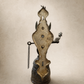 Vintage Cast Iron Angel Wall Bell with Latin Inscription – Victorian Style
