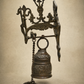 Vintage Cast Iron Angel Wall Bell with Latin Inscription – Victorian Style