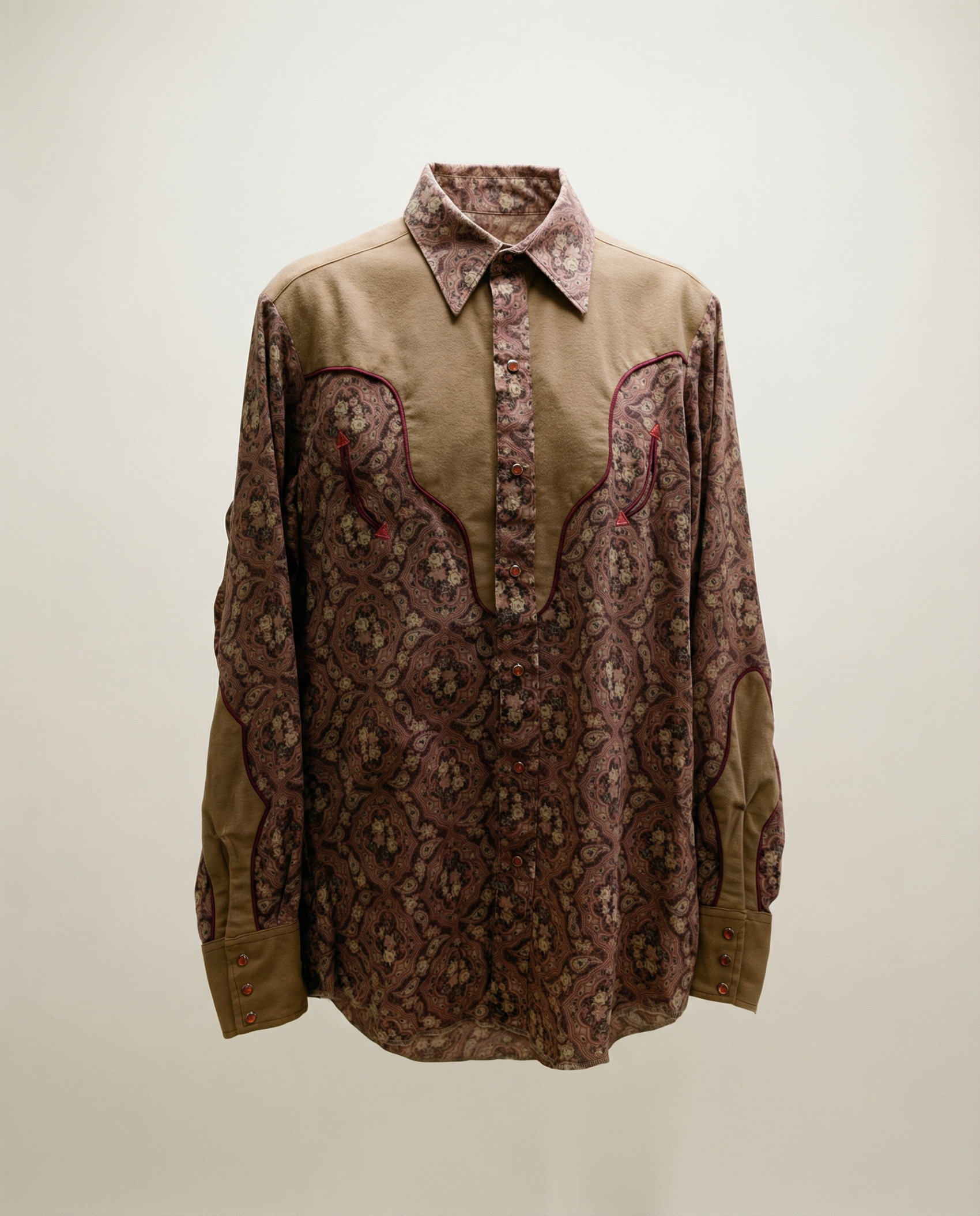 Vintage Paisley Western Button-Up Shirt - M