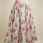 Vintage Pink Floral Full Cotton Skirt - XS