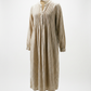 Vintage Neutral Stripe Cotton Prairie Maxi Dress - M