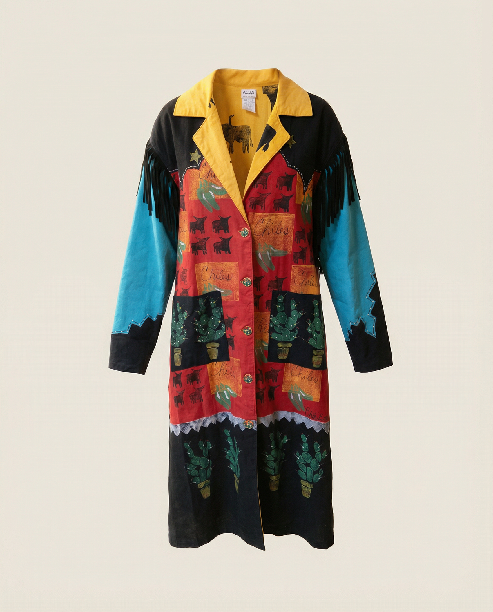Handpainted Chili Western Duster Coat – Size