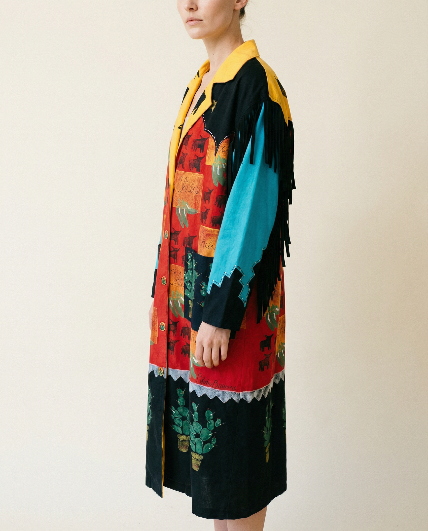 Handpainted Chili Western Duster Coat – Size