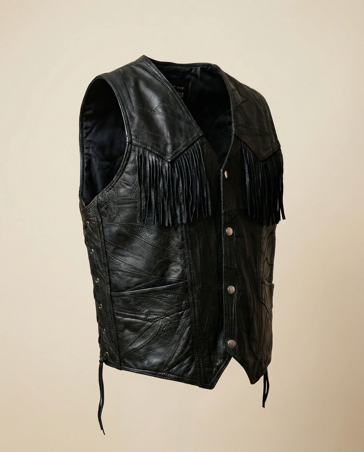 Genuine Buffalo Leather Fringe Vest – Size 3X