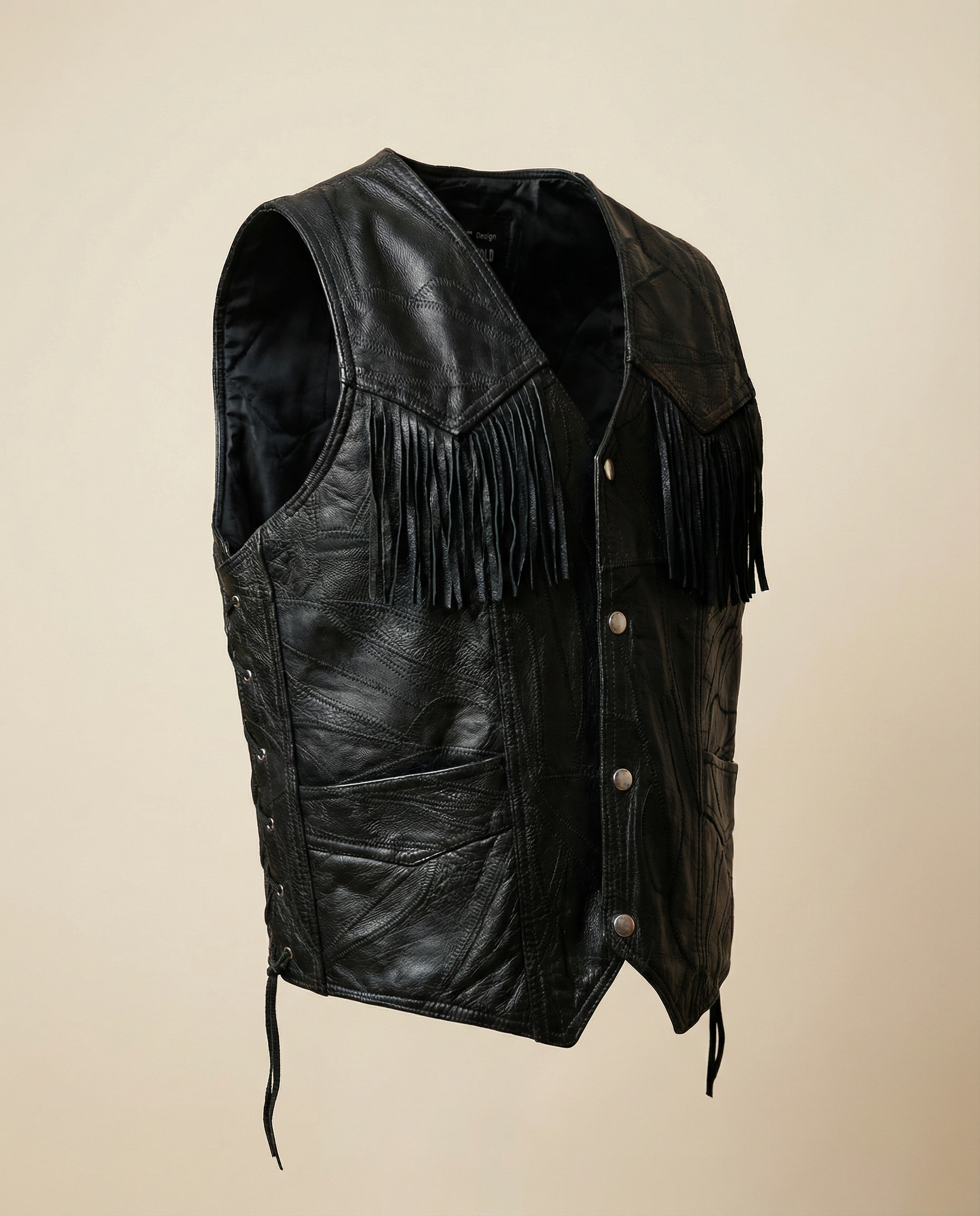 Genuine Buffalo Leather Fringe Vest – Size 3X