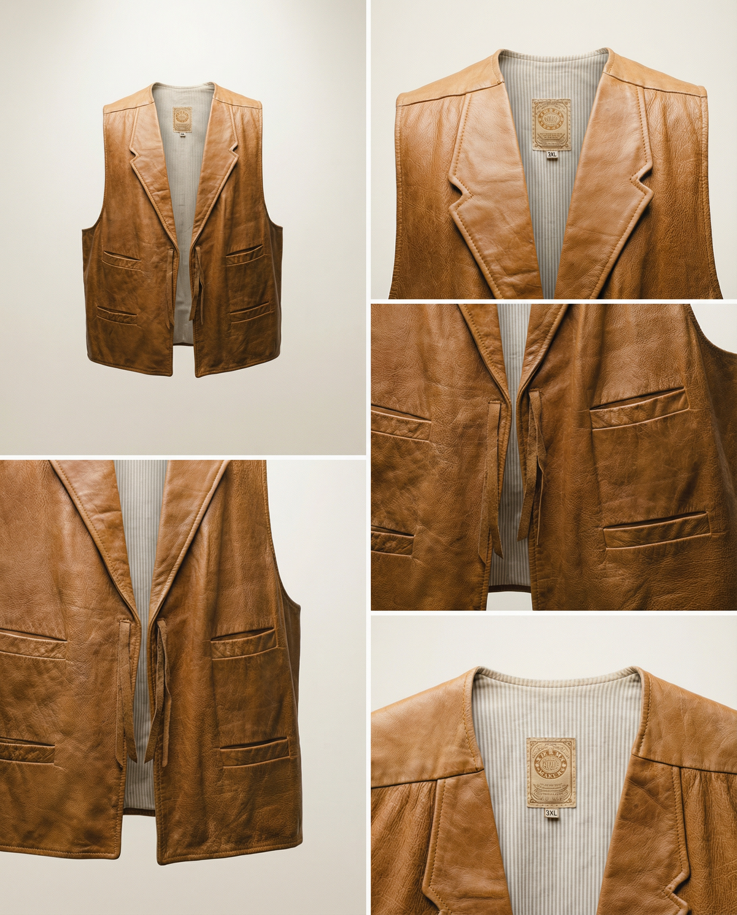 Wah Maker Leather Vest – Size 3XL