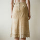 Vintage Suede Maxi Skirt with Whipstitch Detailing
