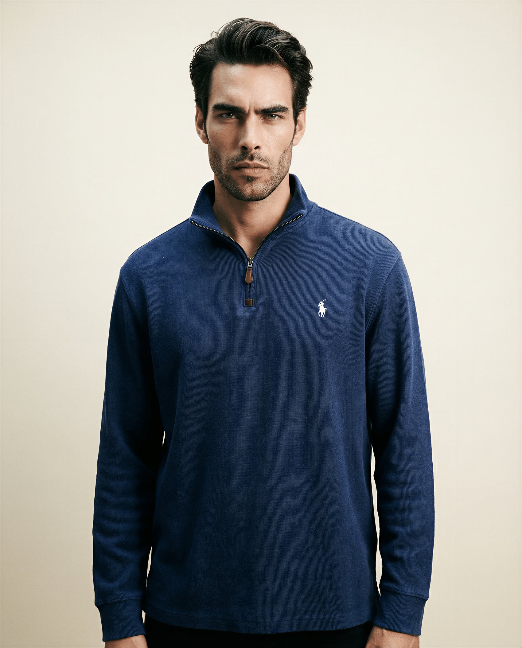 Ralph Lauren Navy Quarter-Zip Pullover — Size XL