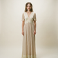Vintage Cream Lace Trim Prairie Maxi Dress - M