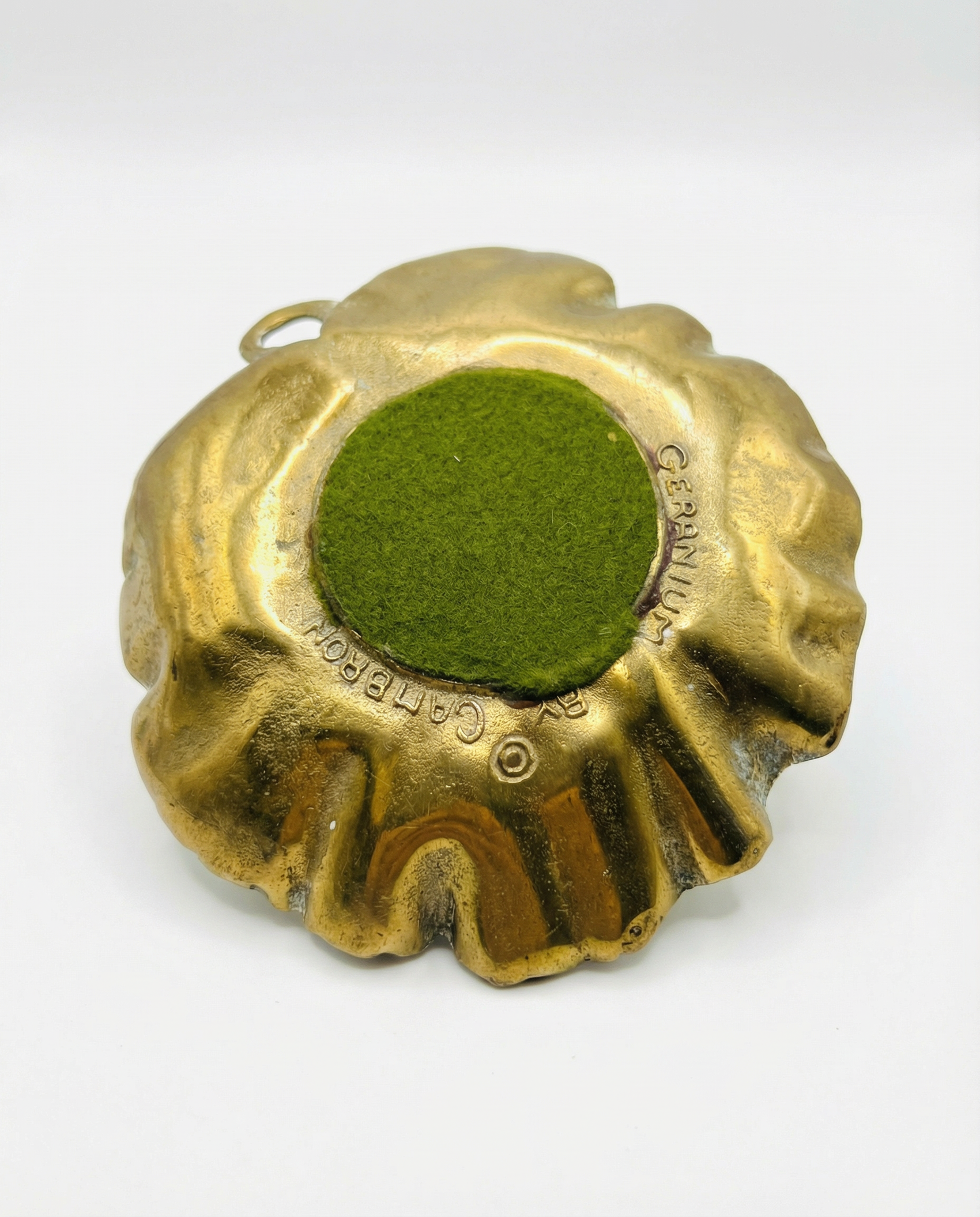 Vintage Brass Leaf Trinket Dish with Handle