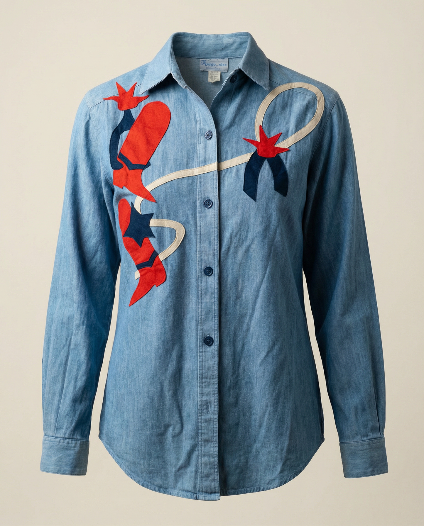 Raggs Plus Western Appliqué Denim Shirt – Size Small