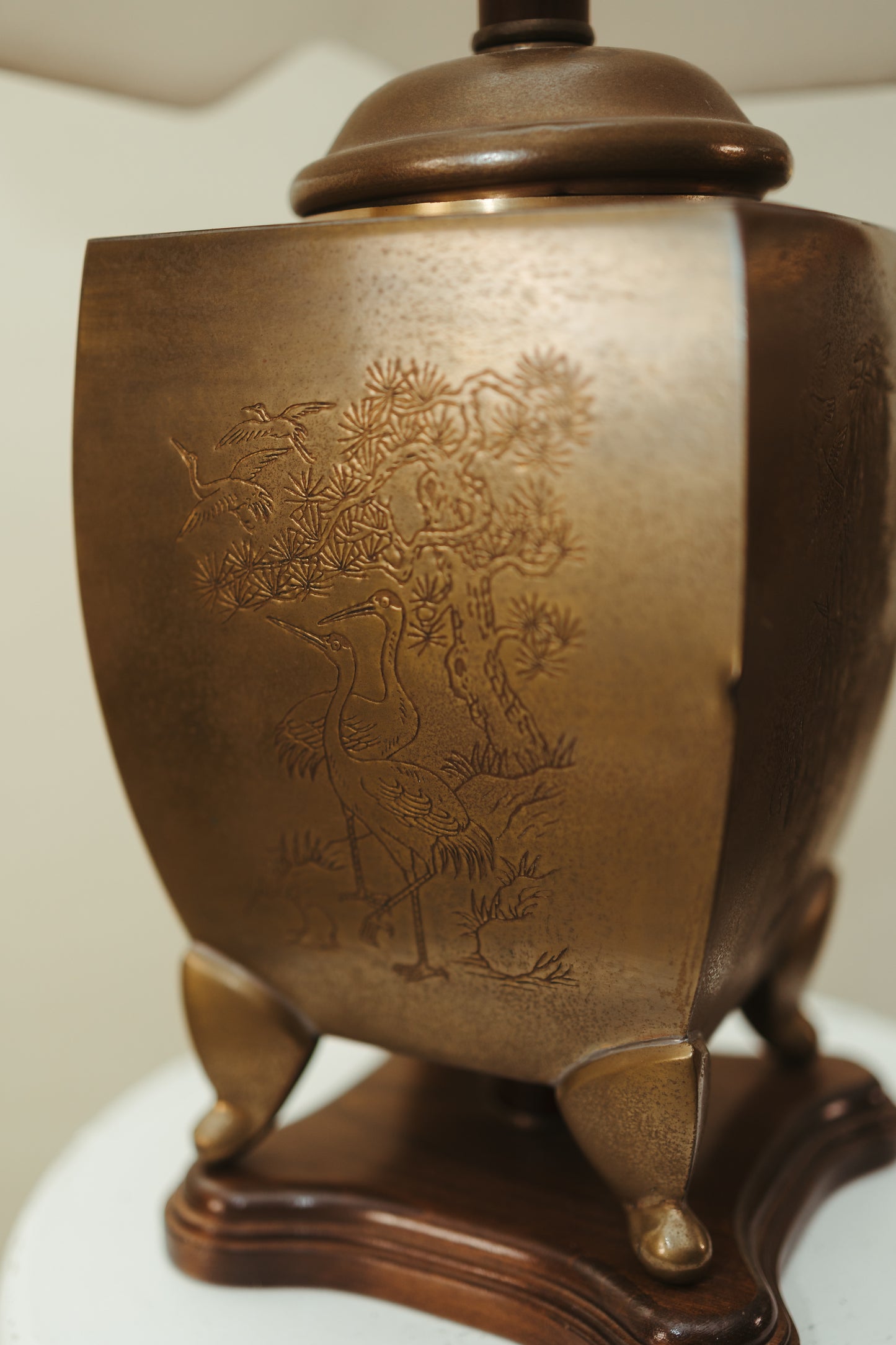 Vintage Asian-Inspired Brass Table Lamp