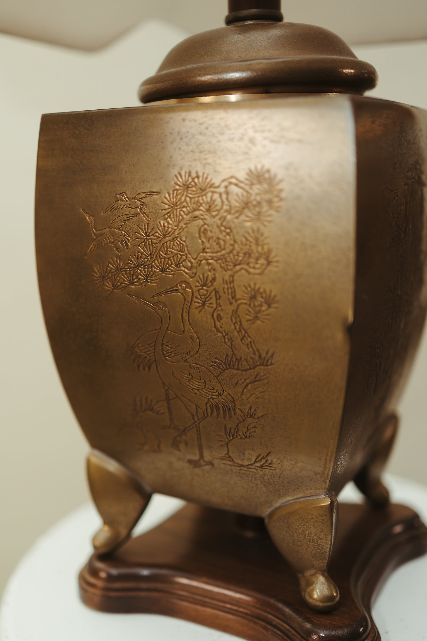 Vintage Asian-Inspired Brass Table Lamp