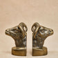 Pair of Vintage Solid Brass Ram Head Bookends
