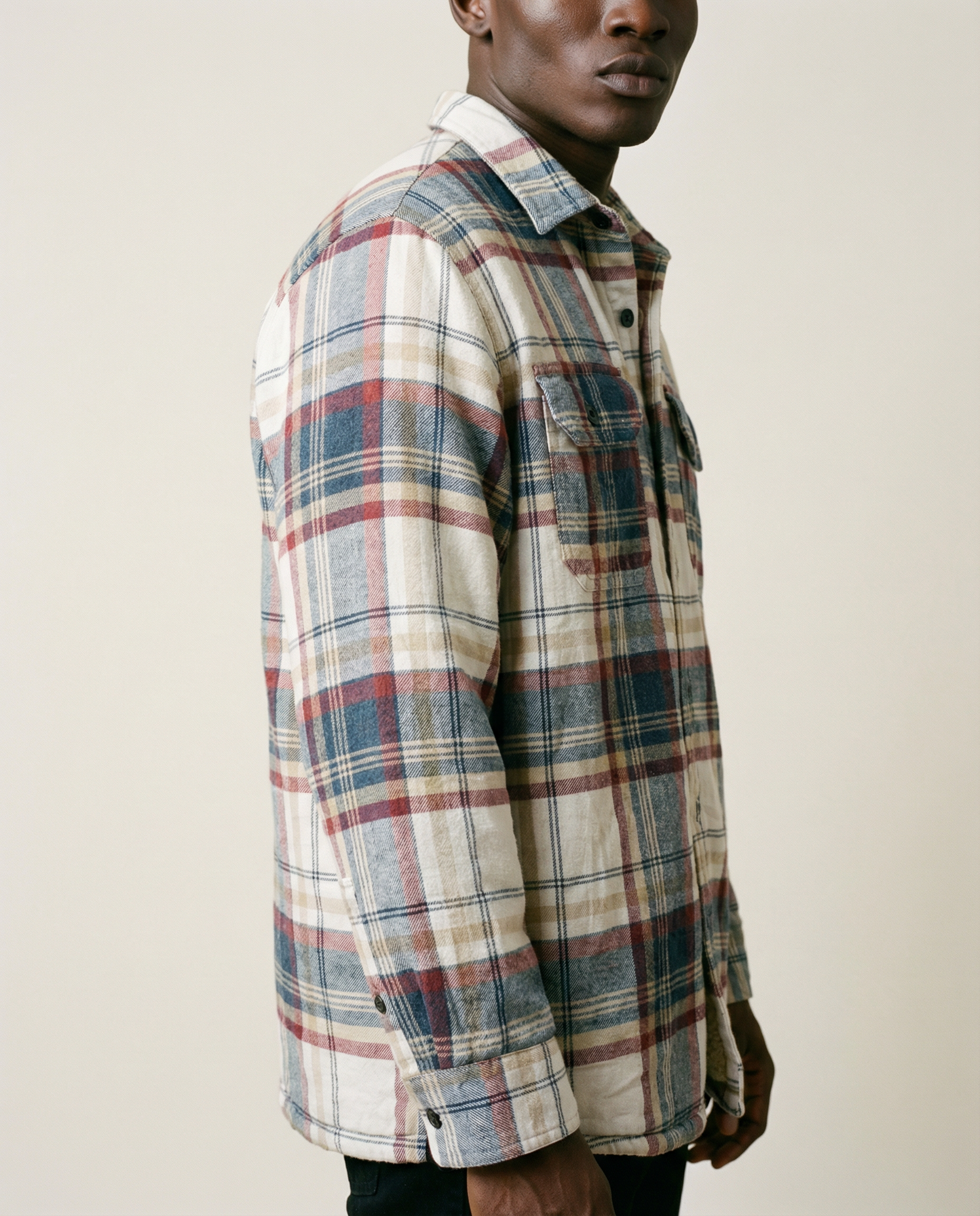 Vintage Wrangler Plaid Flannel Shirt — Sherpa-Lined