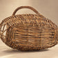 Large Vintage Willow Gathering Basket with Arched Handle