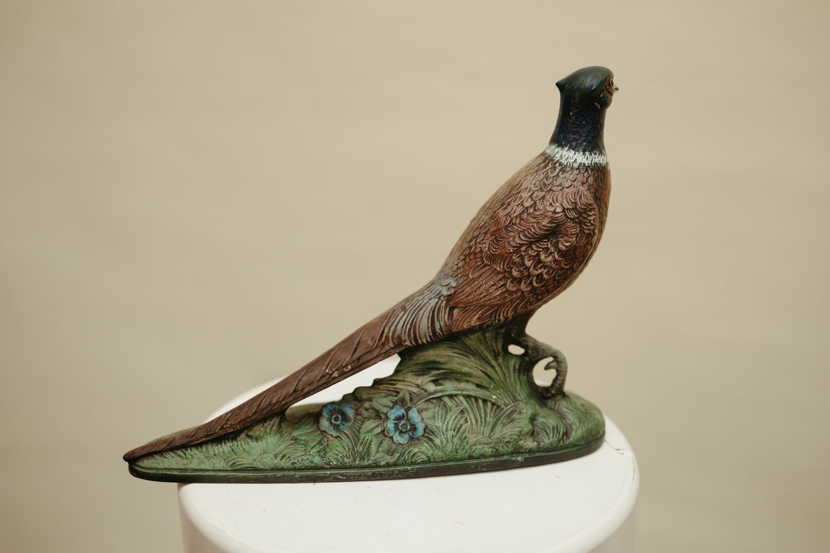 Vintage Painted Pheasant Figurine – Hand-Detailed Wildlife Decor
