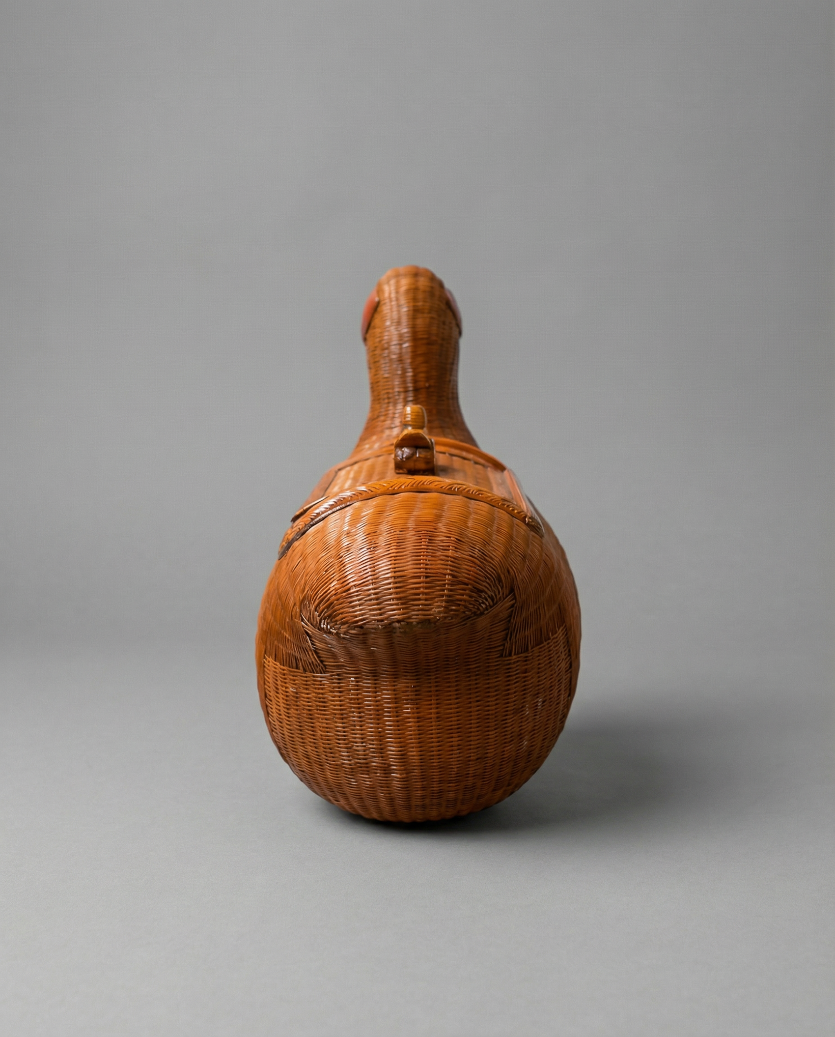 Vintage Woven Wicker Duck Storage Box