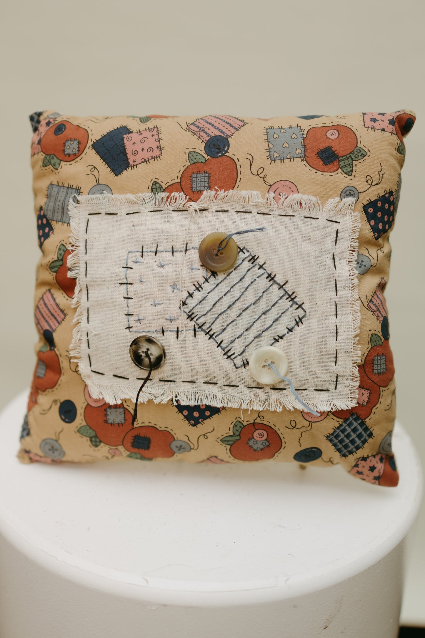 Handmade Folk Patchwork Pillow